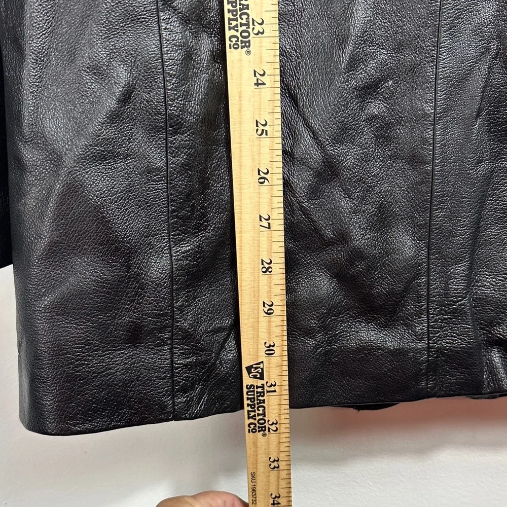 Stafford Executive Black Genuine Leather Men's Blazer Jacket RN93677 Sz‎ M